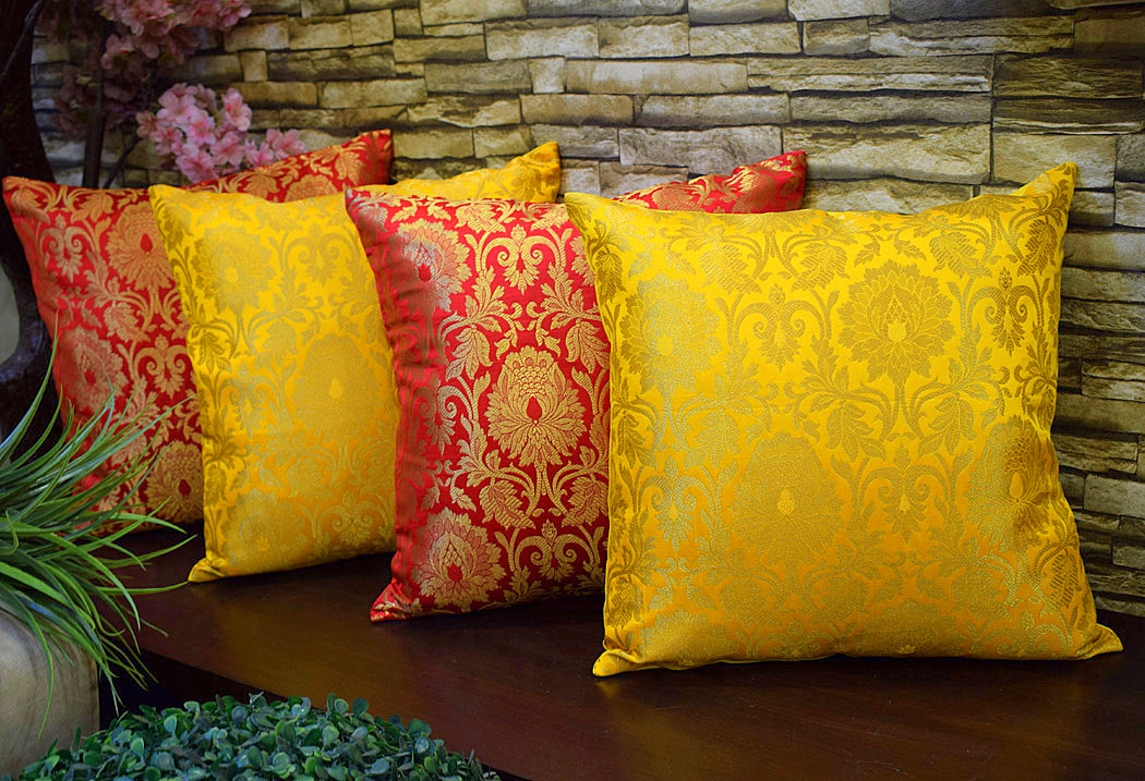 Banarsi Brocade Indian cushion covers